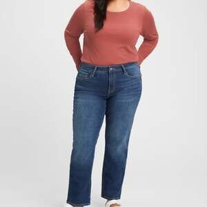 Gap Classic Straight Leg High Rise Raw Hem Jeans Size 33/16R